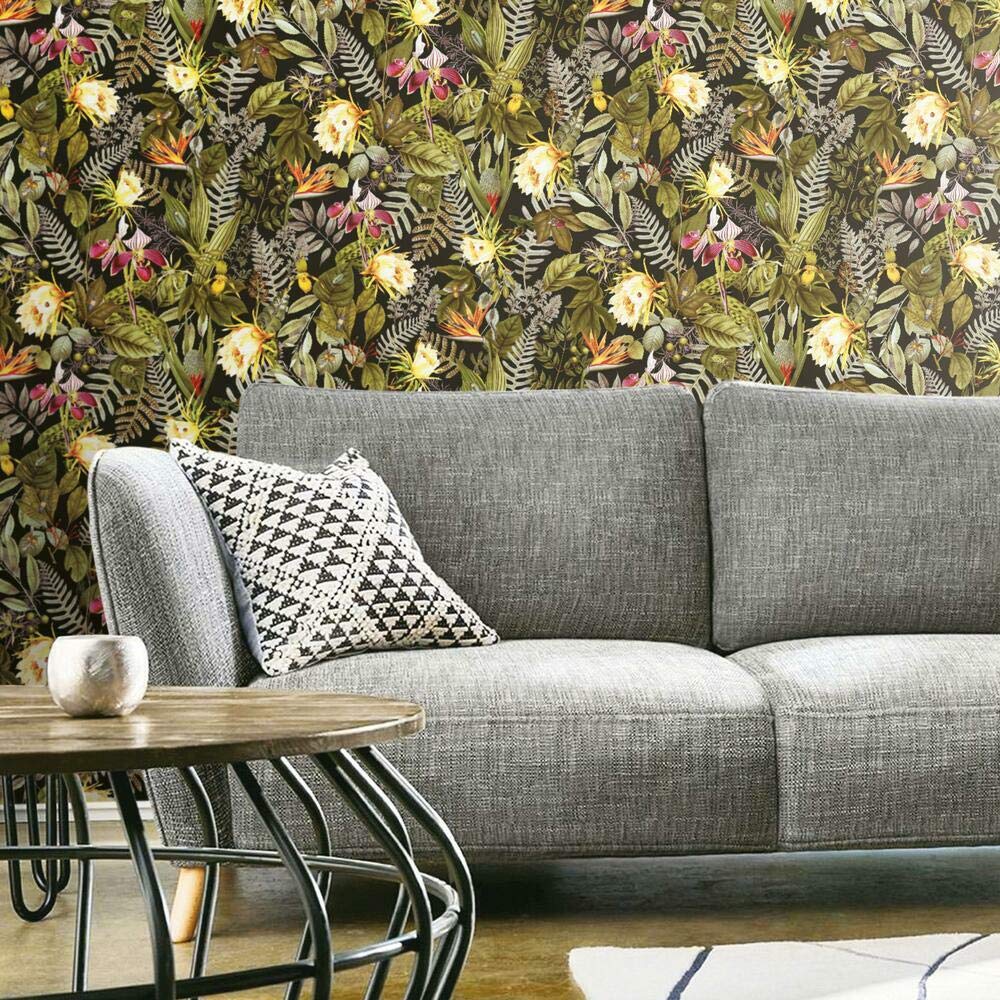 RoomMates Tropical Flowers Peel and Stick Wallpaper, RMK11450WP, 20.5" x 16.5'