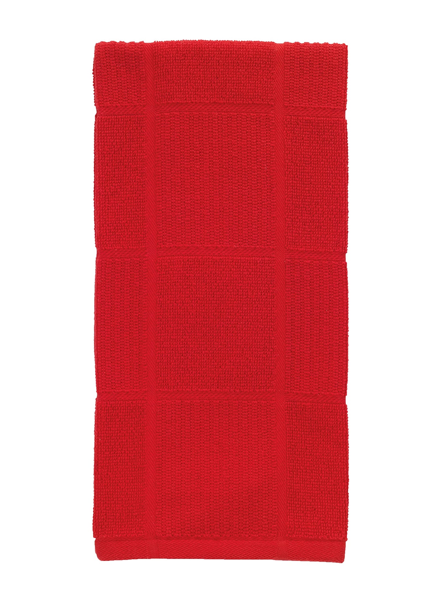 T-fal Parquet Cotton Dish Towel, Red, 1pk