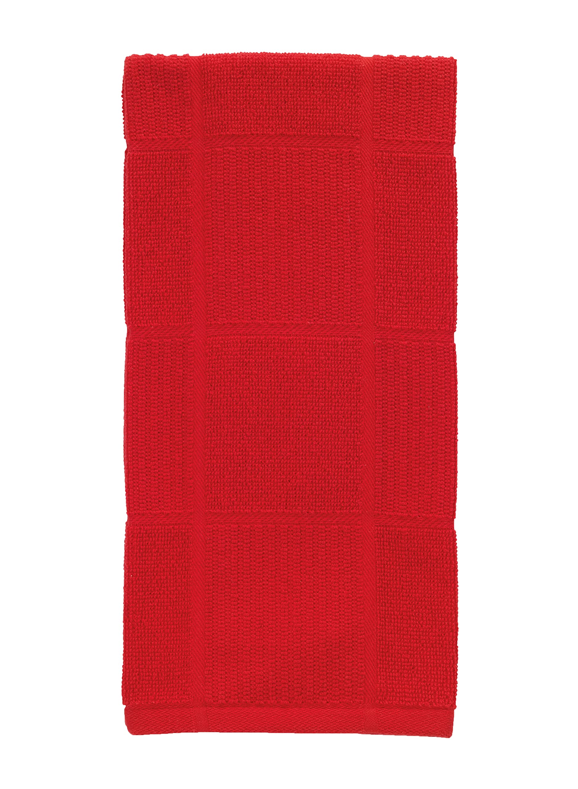 T-fal Parquet Cotton Dish Towel, Red, 1pk