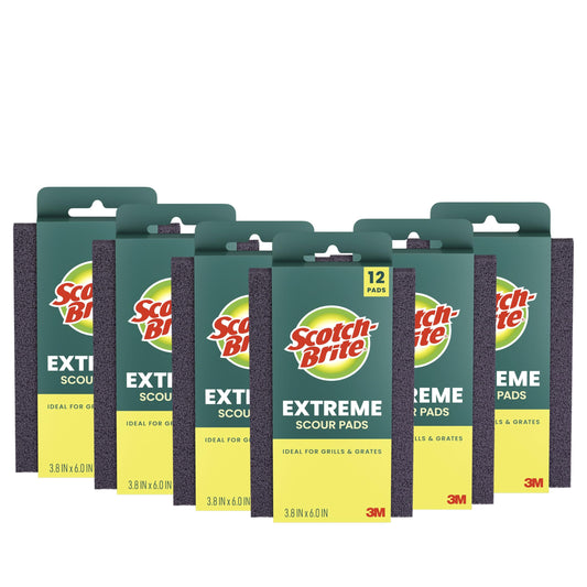 Scotch-Brite Advanced Extreme Scrub, Ideal for Grills and Grates, 12 Scour Pads