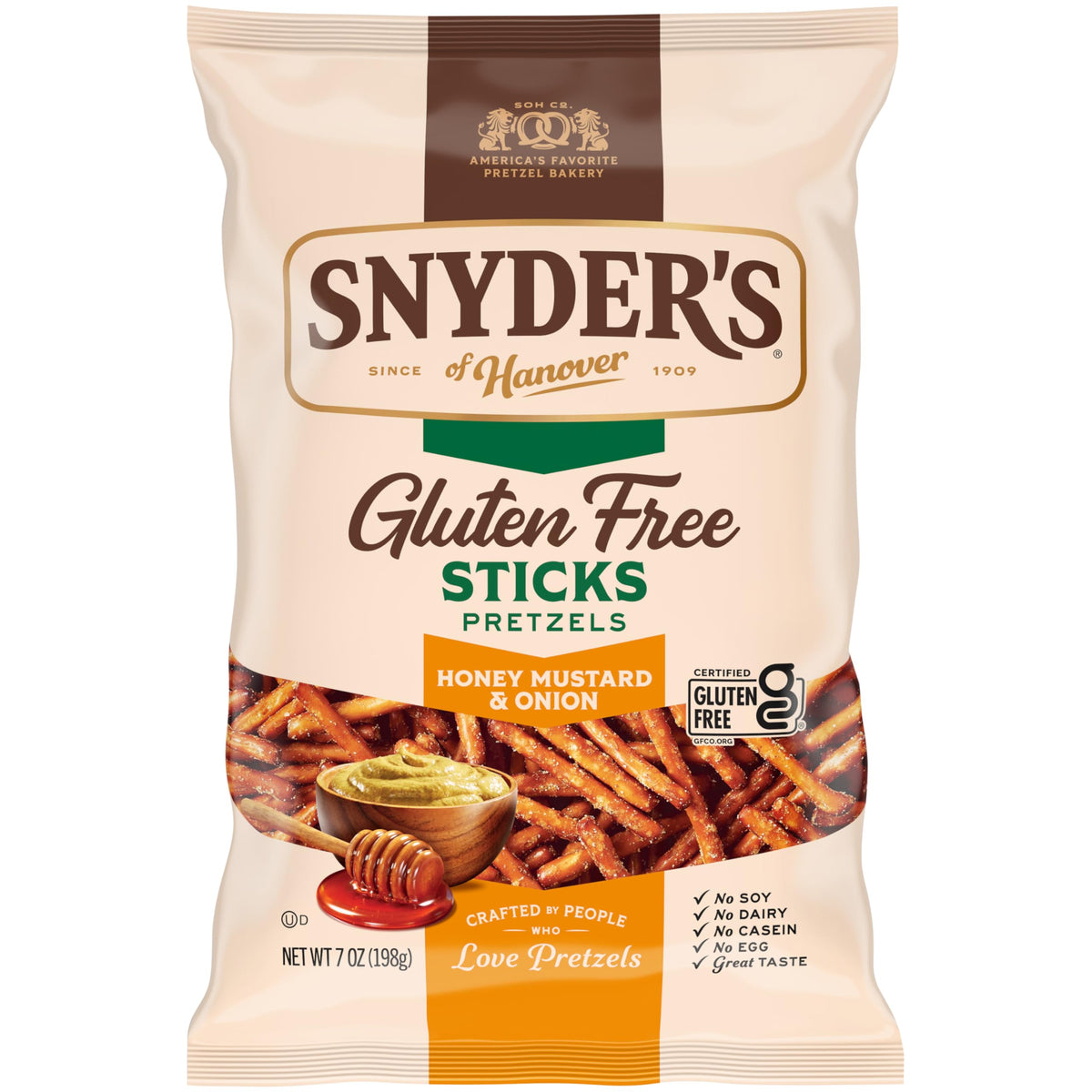 Snyder's of Hanover Gluten Free Honey Mustard & Onion Pretzel Sticks 7oz