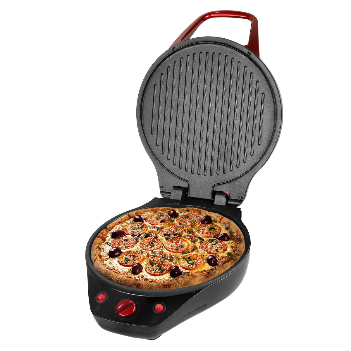 Brentwood TS-124R 12-Inch Pizza Maker Grill Red
