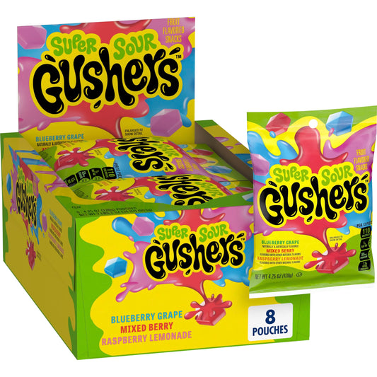 Gushers Super Sour Berry Fruit Snacks 4.25oz 8ct