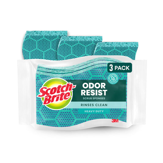 3M Scotch-Brite Odor Resist Heavy Duty Scrub Sponges 3-Pack
