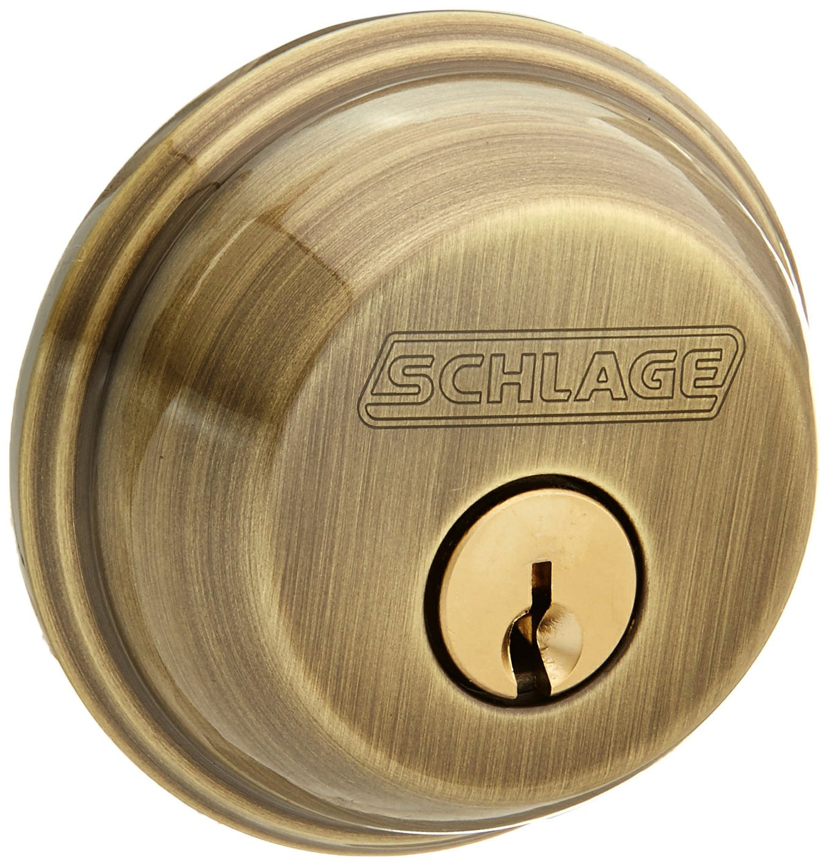 Schlage Single Cylinder Deadbolt Antique Brass