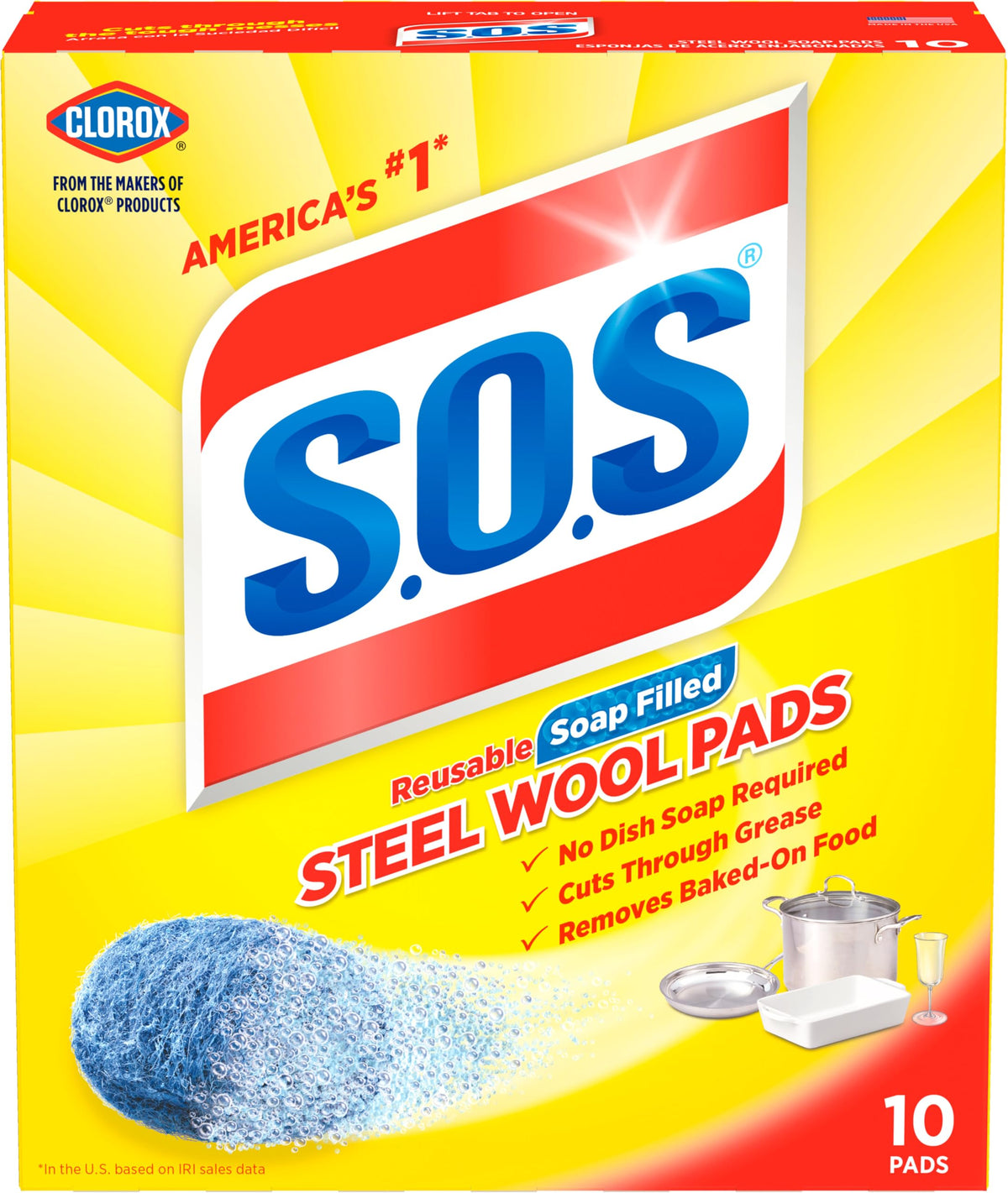 S.O.S. SCRUBR PAD SOS 10 CT