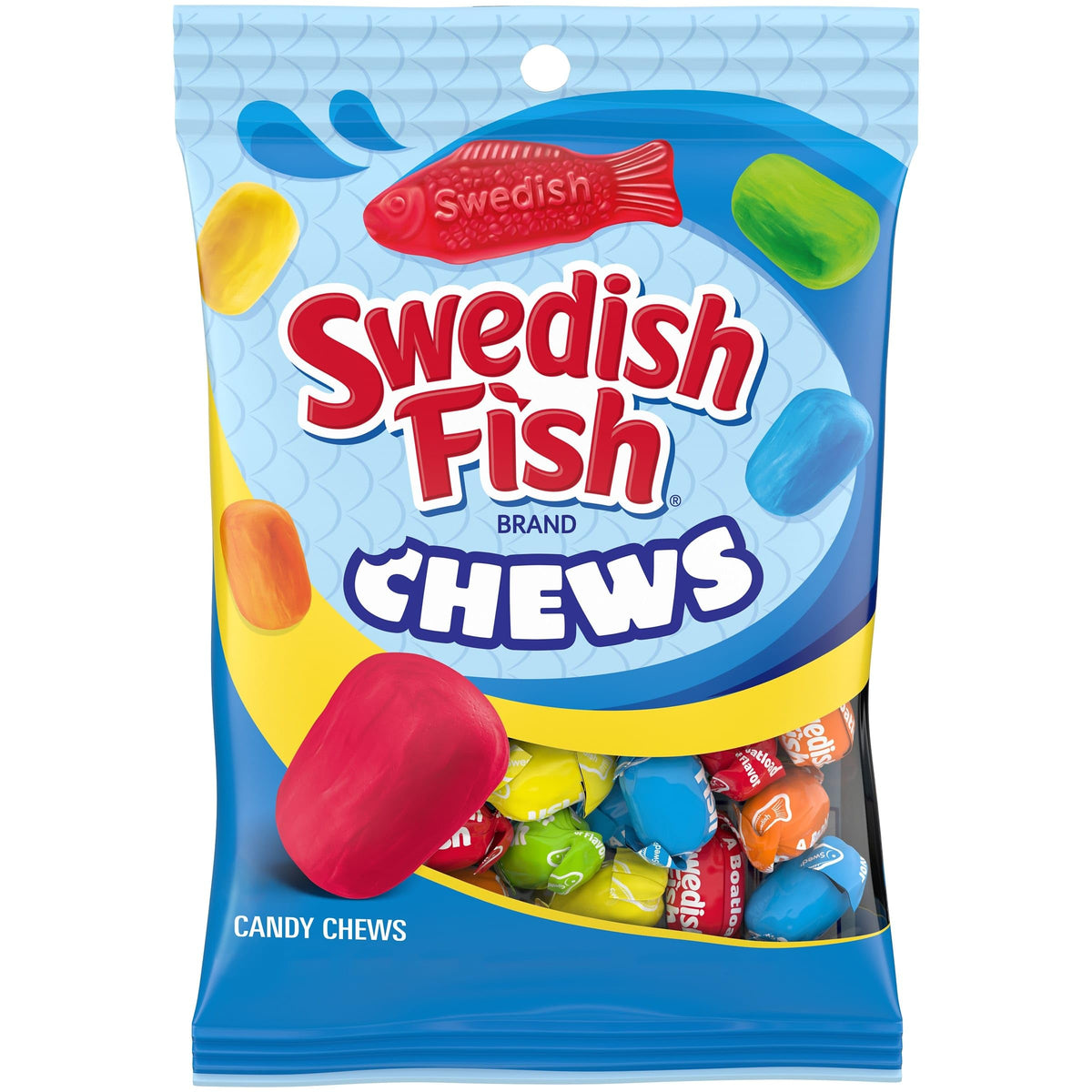 Swedish Fish Chews Assorted Soft Candy 5.12 oz, 12 Pack