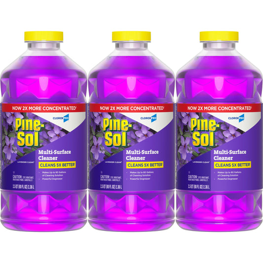 CloroxPro Pine-Sol Multi-Surface Cleaner, All Purpose Cleaner, Lavender Clean, 80 Fluid Ounces, Pack of 3 (Package May Vary)