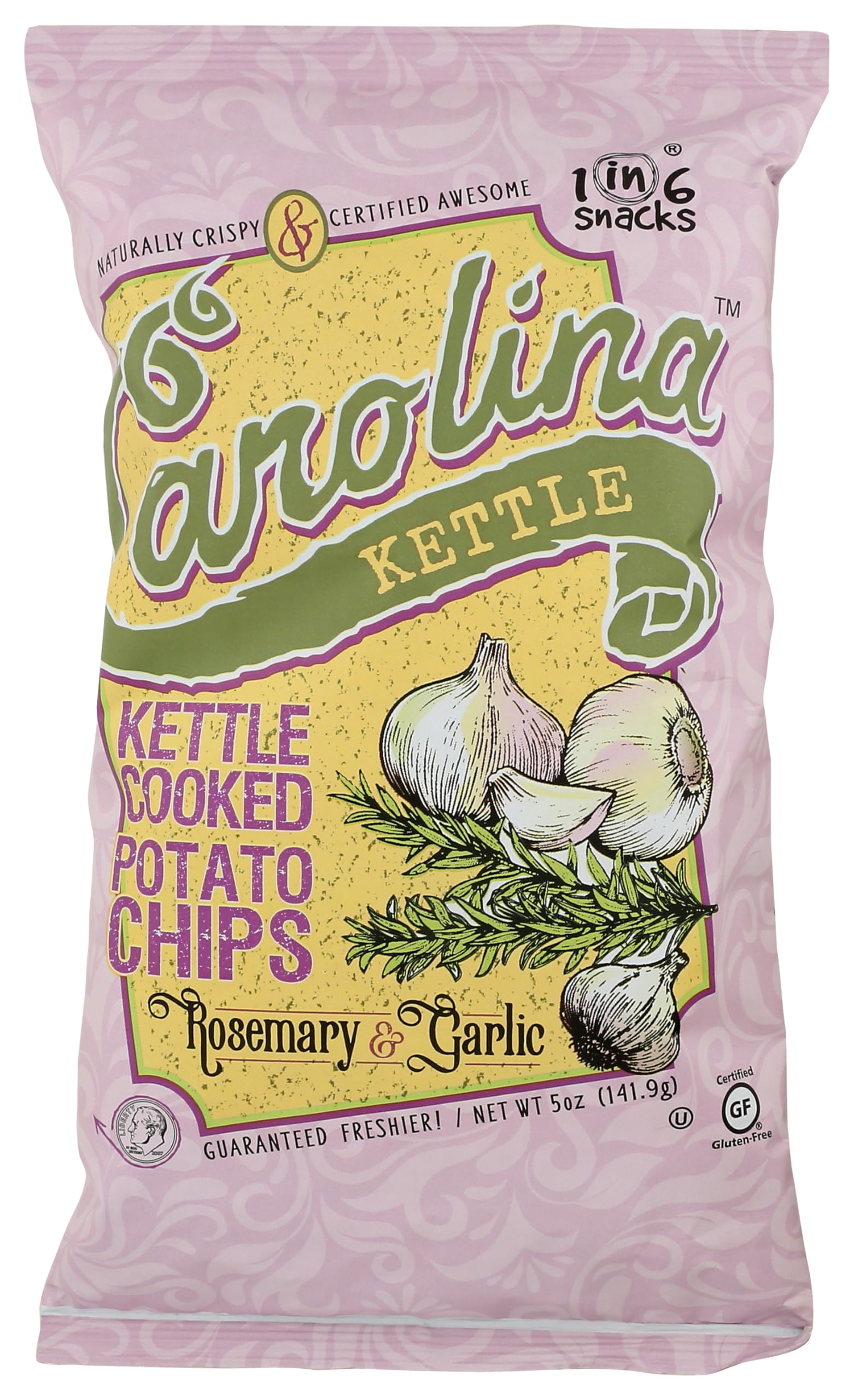 Carolina Kettle Rosemary & Garlic Potato Chips 5 oz