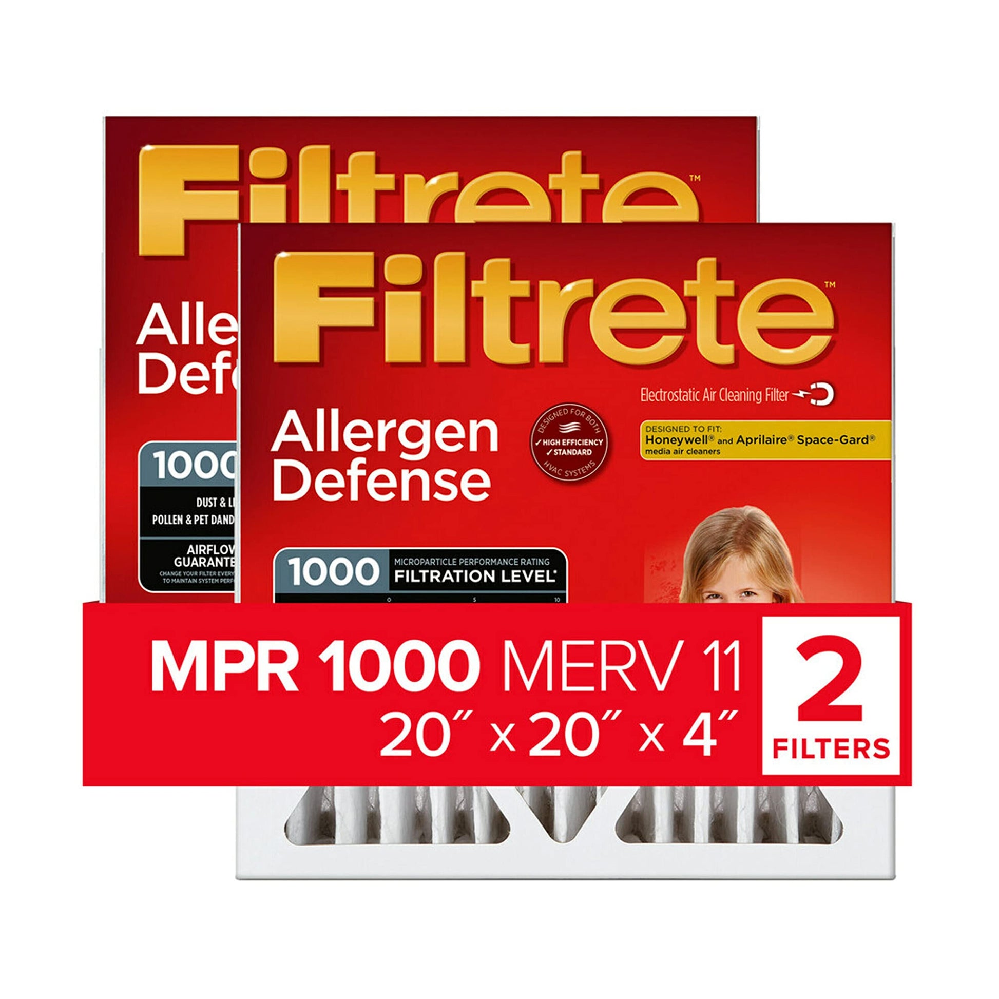 3M Filtrete AC Furnace Air Filter 20x20x4 2-Pack