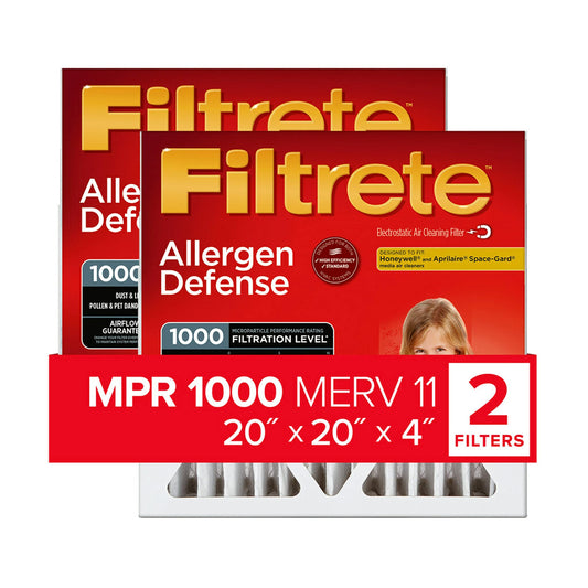 3M Filtrete AC Furnace Air Filter 20x20x4 2-Pack