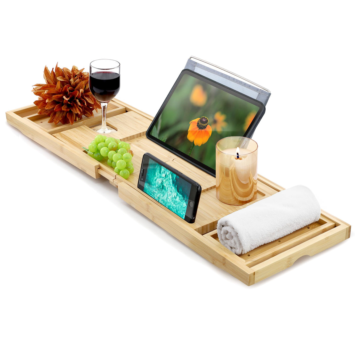 Elama Expandable Bamboo Bath Tray