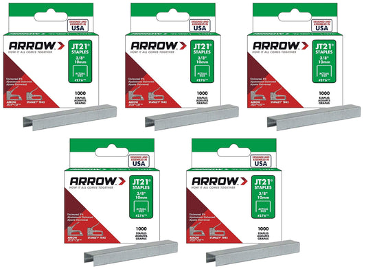 Arrow JT21/T27 3/8-Inch Staples 1000-Pack