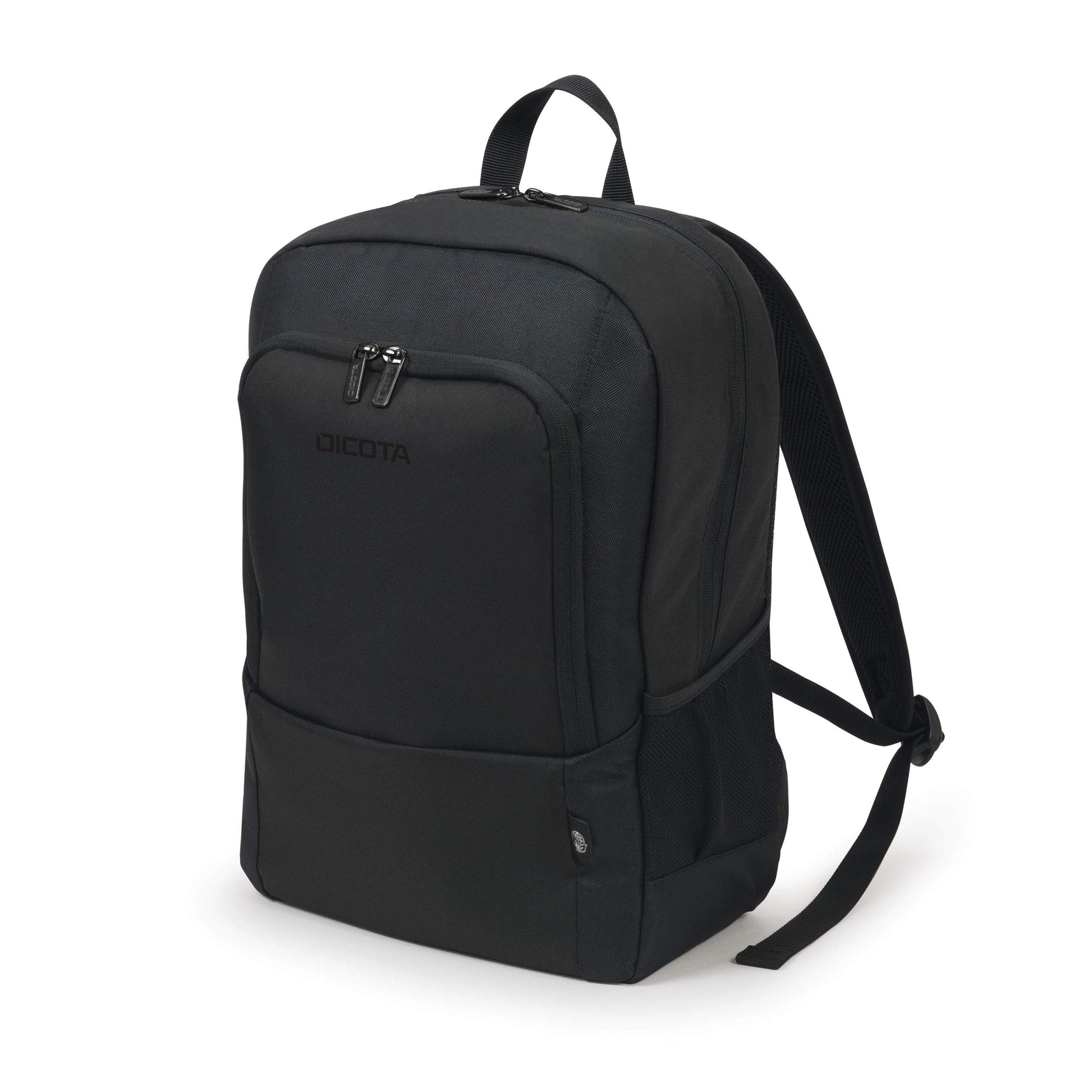 Dicota Eco Backpack BASE 13-14.1 - lightweight laptop rucksack with protective padding and storage space, black