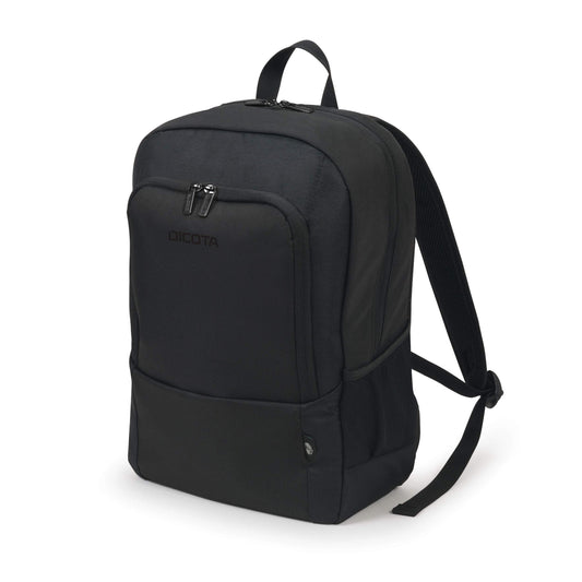 Dicota Eco Backpack BASE 13-14.1 - lightweight laptop rucksack with protective padding and storage space, black