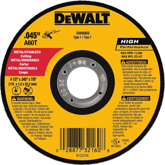 DEWALT MTL CUT T1 4.5X.045X7/8