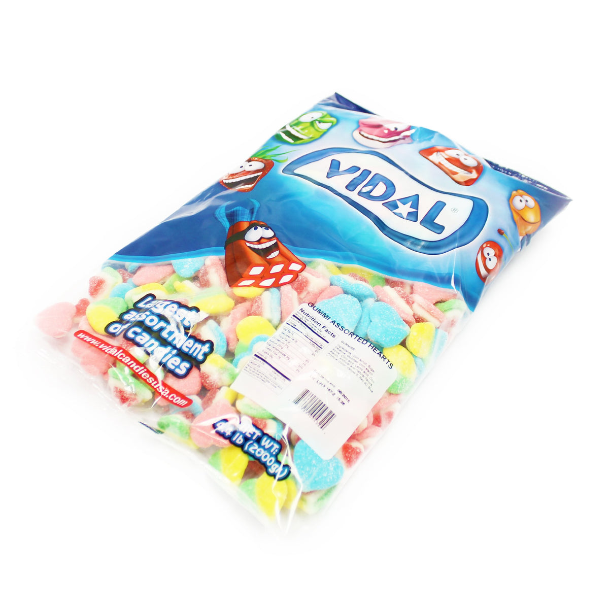 Vidal Gummi Sugared Triple Hearts 4.4 lb Bulk