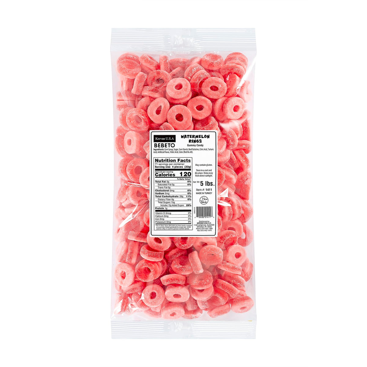 Kervan Bebeto Watermelon Ring Gummies 5 lbs