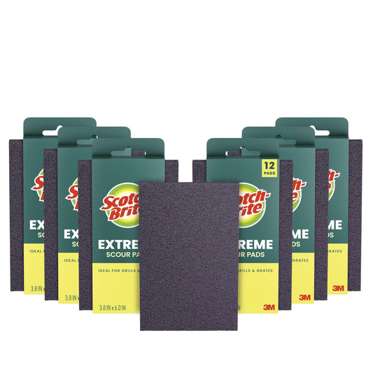 Scotch-Brite Advanced Extreme Scrub, Ideal for Grills and Grates, 12 Scour Pads