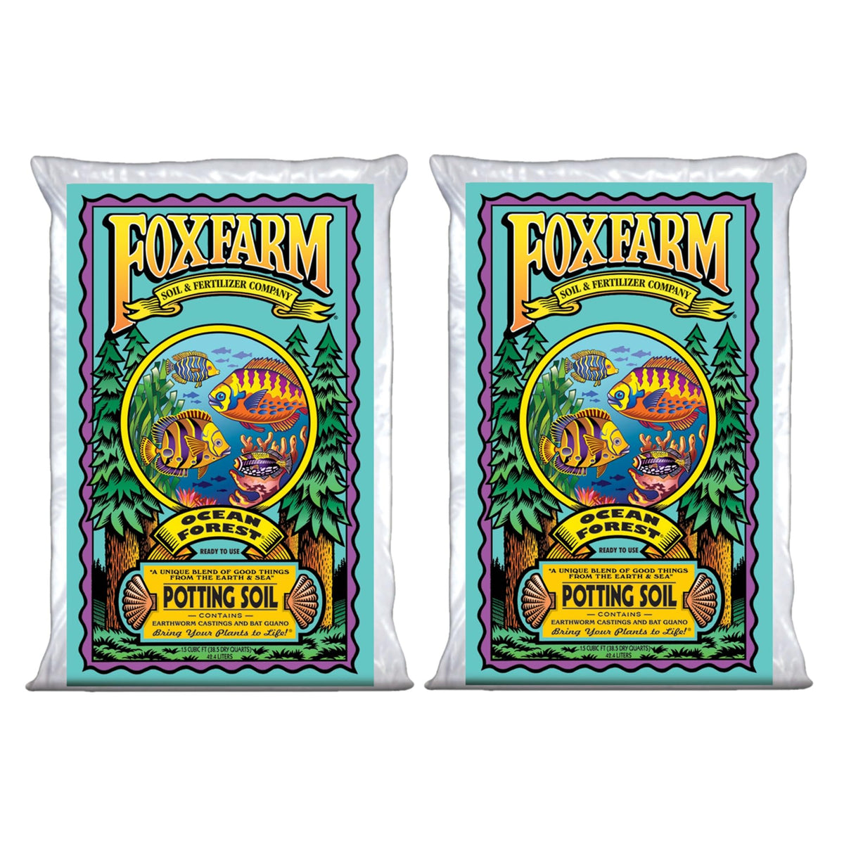 FoxFarm Ocean Forest Potting Soil 1.5cu ft Pack of 2