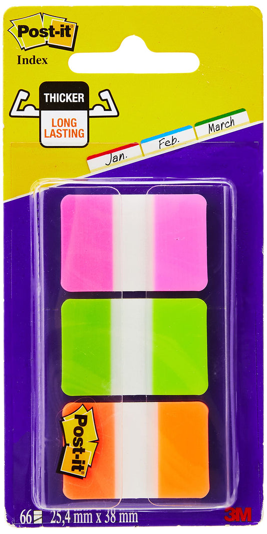 3M Durable Tabs 686-PGO 1in x 1.5in Pink Green