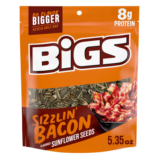 BIGS Sunflower Seeds Sizzlin' Bacon 5.35 oz Pack of 12