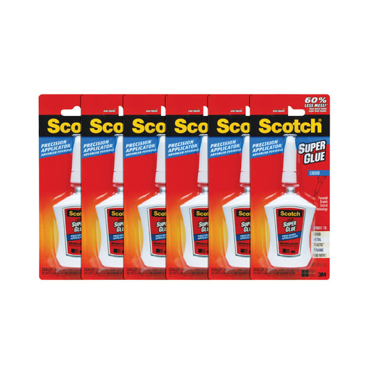 3M Scotch Super Glue Liquid 0.14 oz 6 Pack