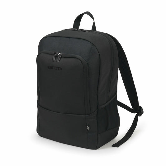 Dicota Eco Backpack BASE 13-14.1 - lightweight laptop rucksack with protective padding and storage space, black