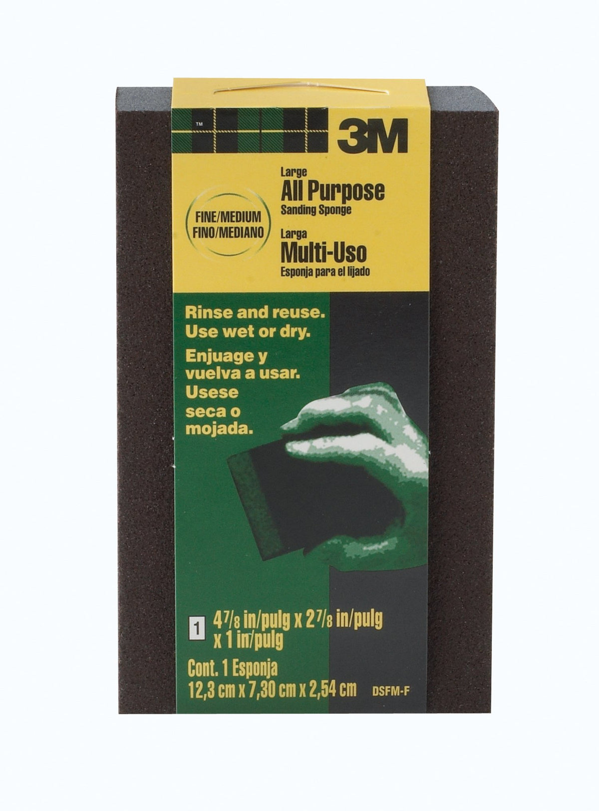 3M Fine Sanding Sponge 3-3/4 x 4-7/8 x 1 in