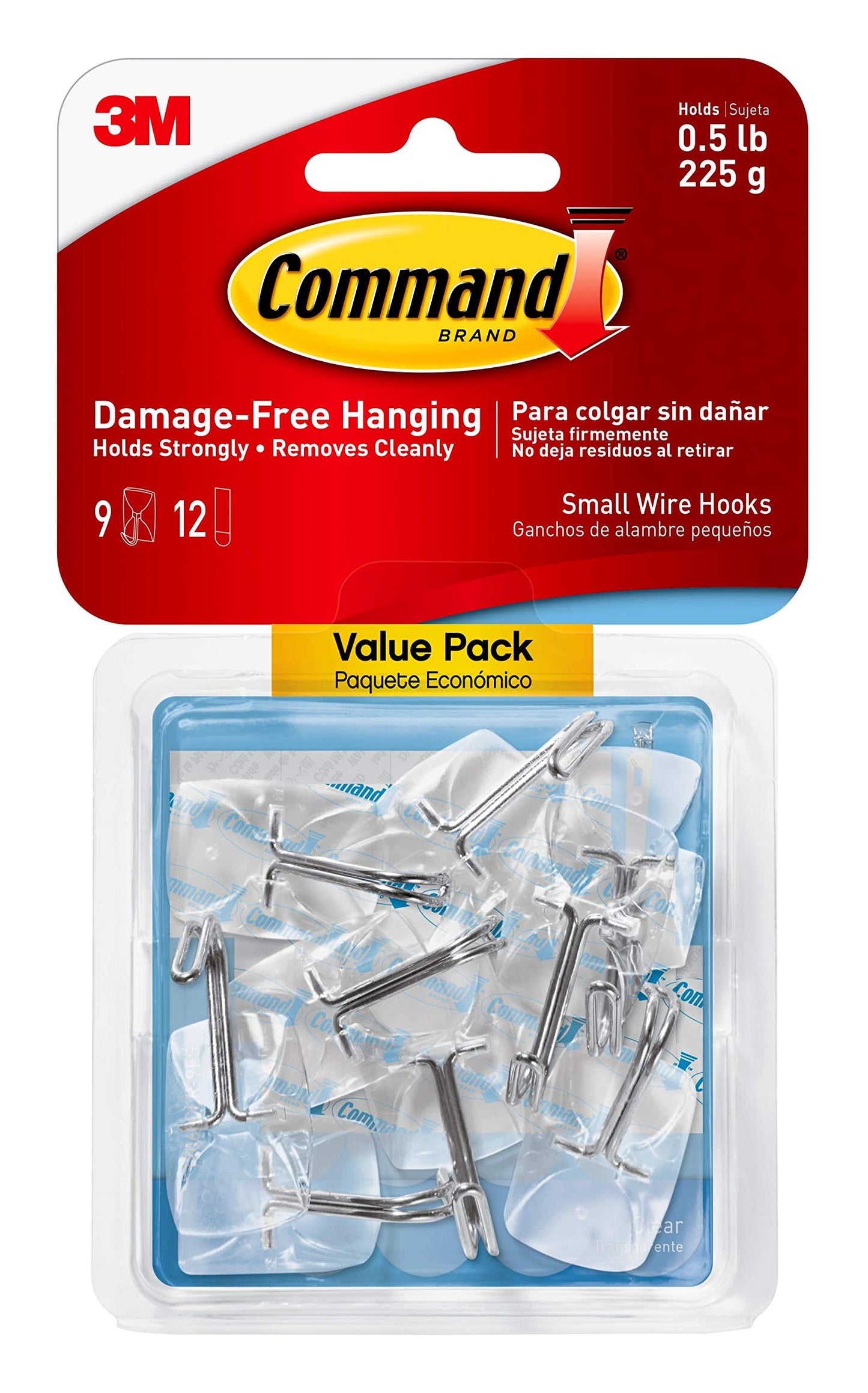 3M Command Small Wire Toggle Hooks, 36 Pack