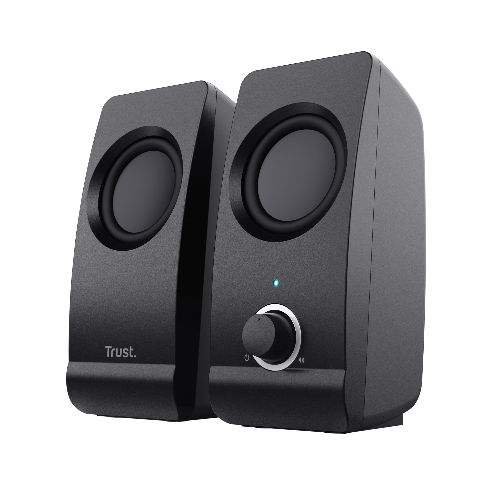 Trust Remo 2.0 PC Speakers, 16W (8W RMS), USB Powered, Jack 3.5mm, Stereo Speaker Set with Volume Control, Compact Sound System for Computer and Laptop - Black