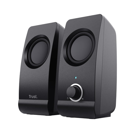 Trust Remo 2.0 PC Speakers, 16W (8W RMS), USB Powered, Jack 3.5mm, Stereo Speaker Set with Volume Control, Compact Sound System for Computer and Laptop - Black