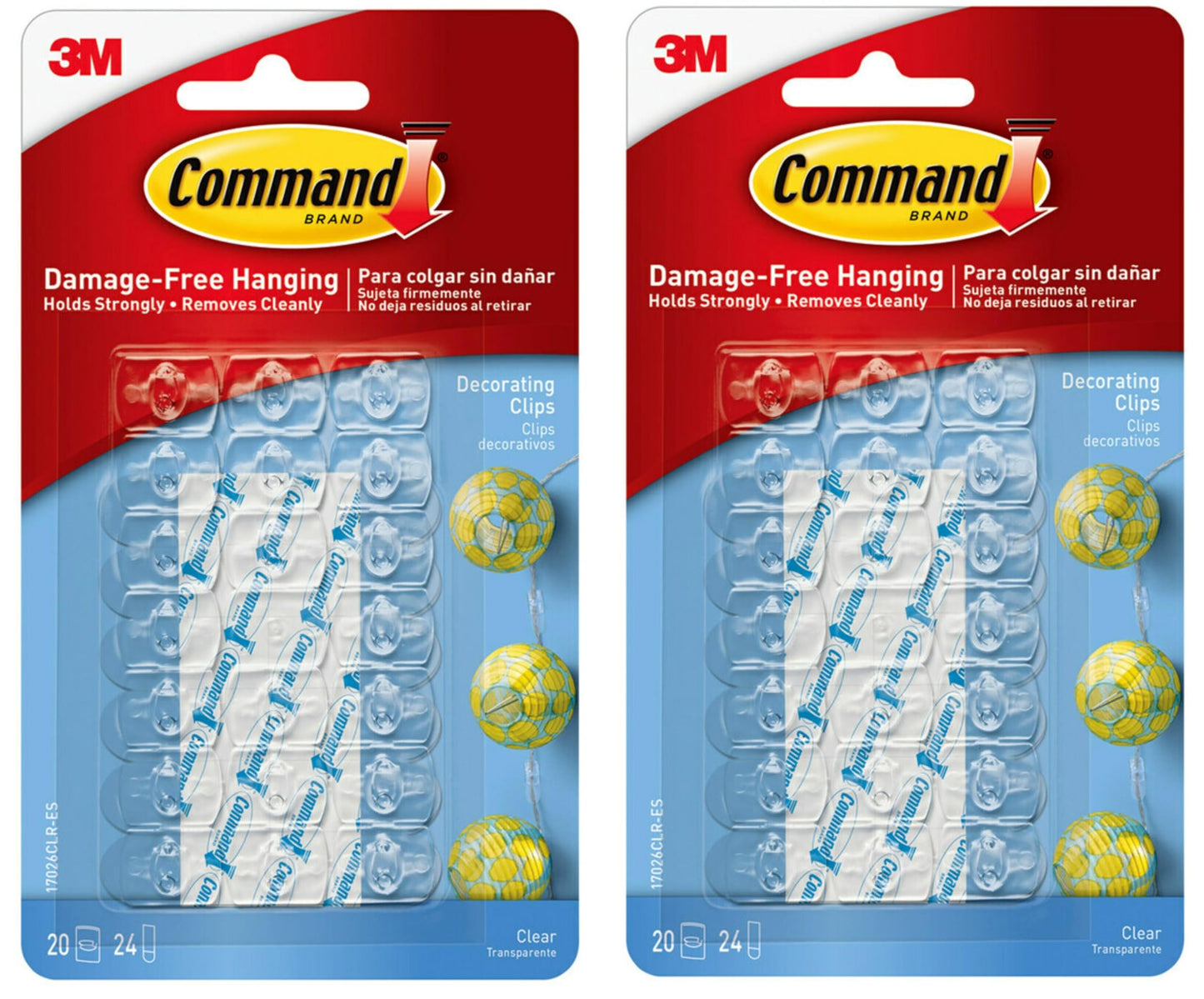 3M Command Clear Decorating Clips 20-Count (2 Pack)