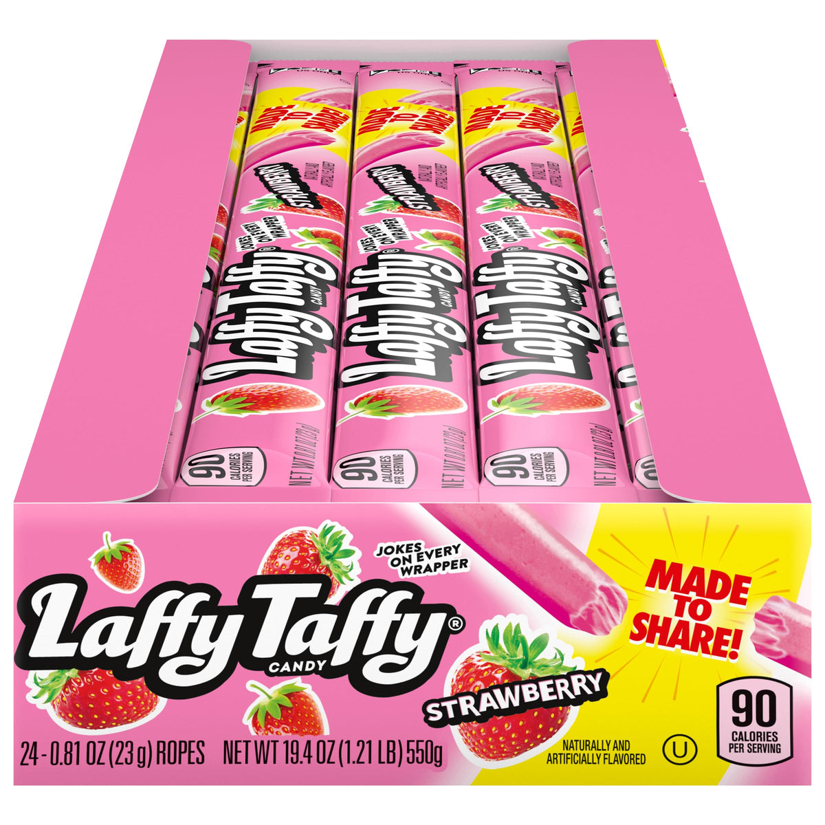 Laffy Taffy Strawberry Rope Candy 0.81oz Pack of 24