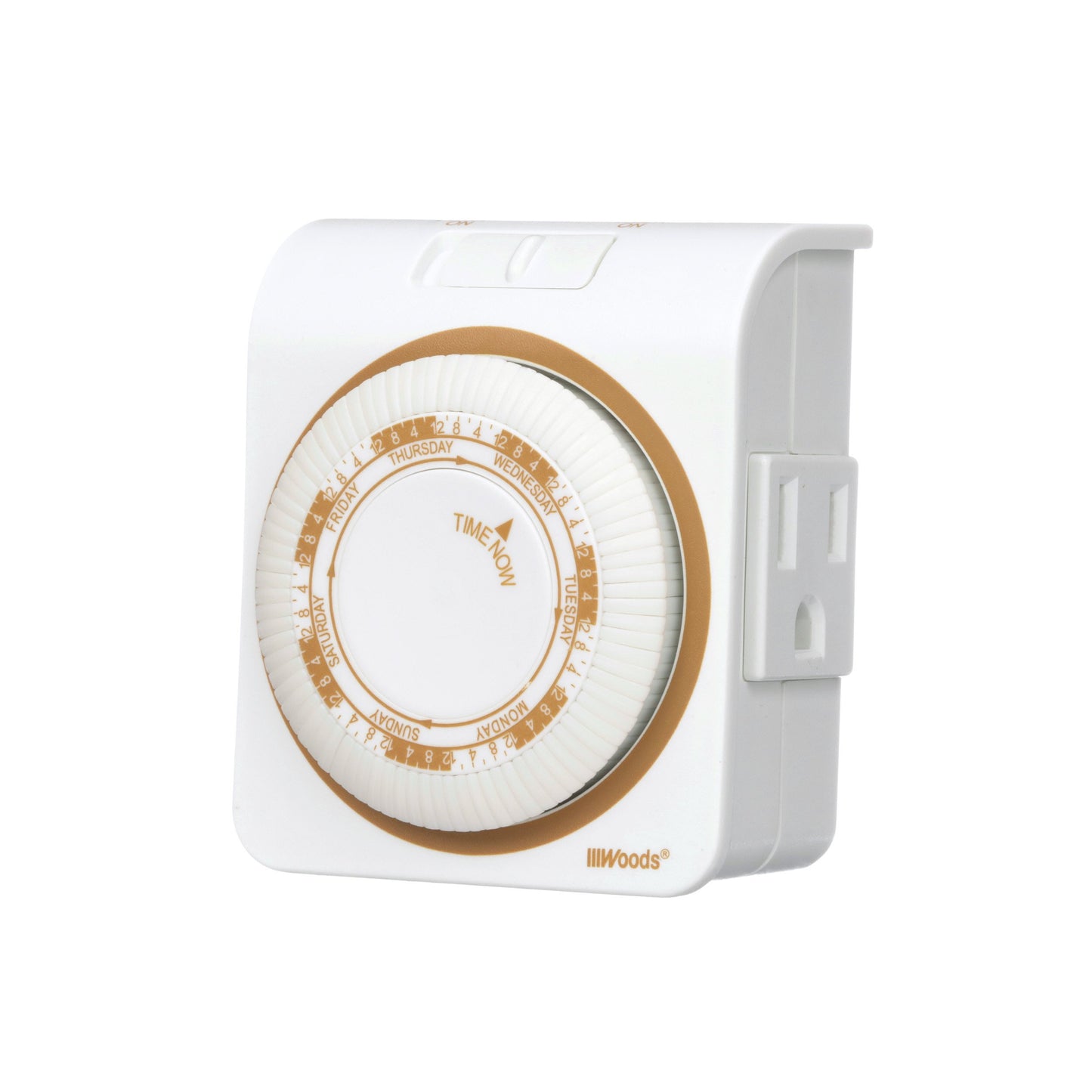 Woods 7-Day Indoor Heavy Duty Mechanical Timer; White, 50002