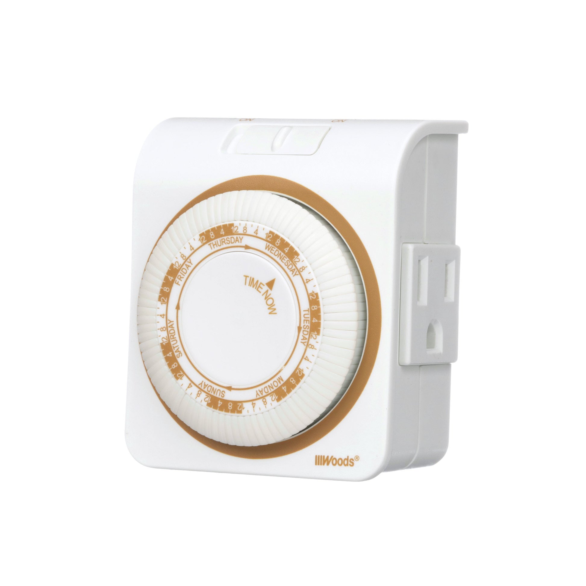 Woods 7-Day Indoor Heavy Duty Mechanical Timer; White, 50002