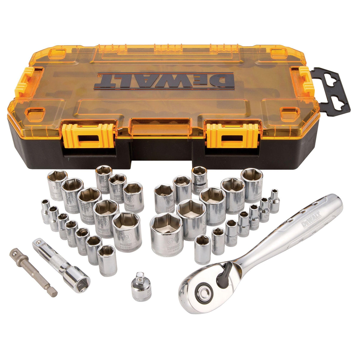 Dewalt DWMT73804 Tough Box Tool Kit, 1/4" & 3/8" Drive Socket Set