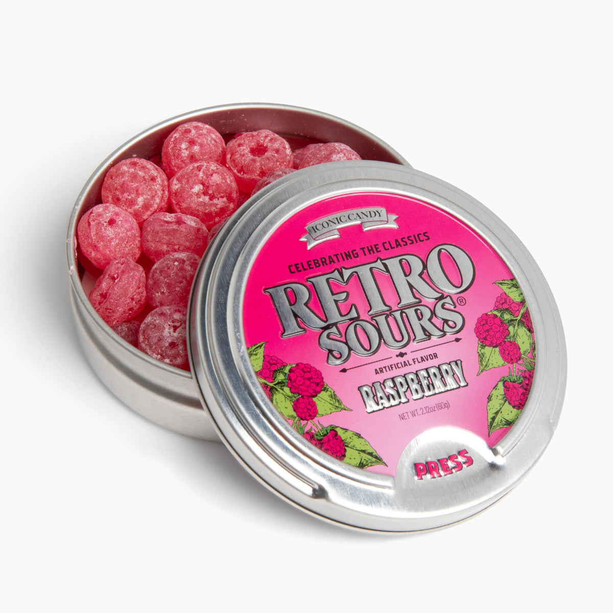 Retro Raspberry Sours Tin 2.12oz - 48 Pack