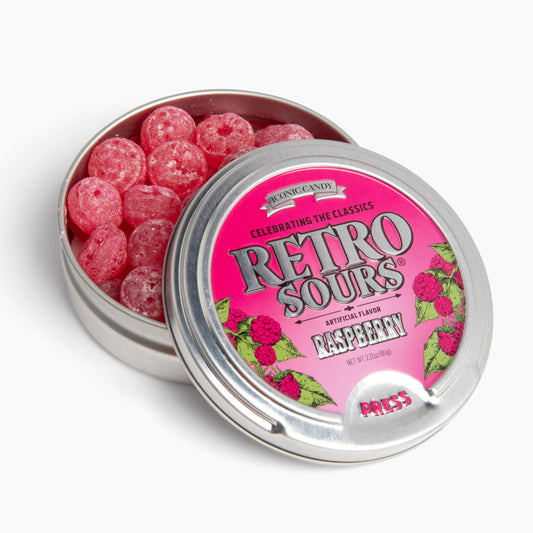Retro Raspberry Sours Tin 2.12oz - 48 Pack