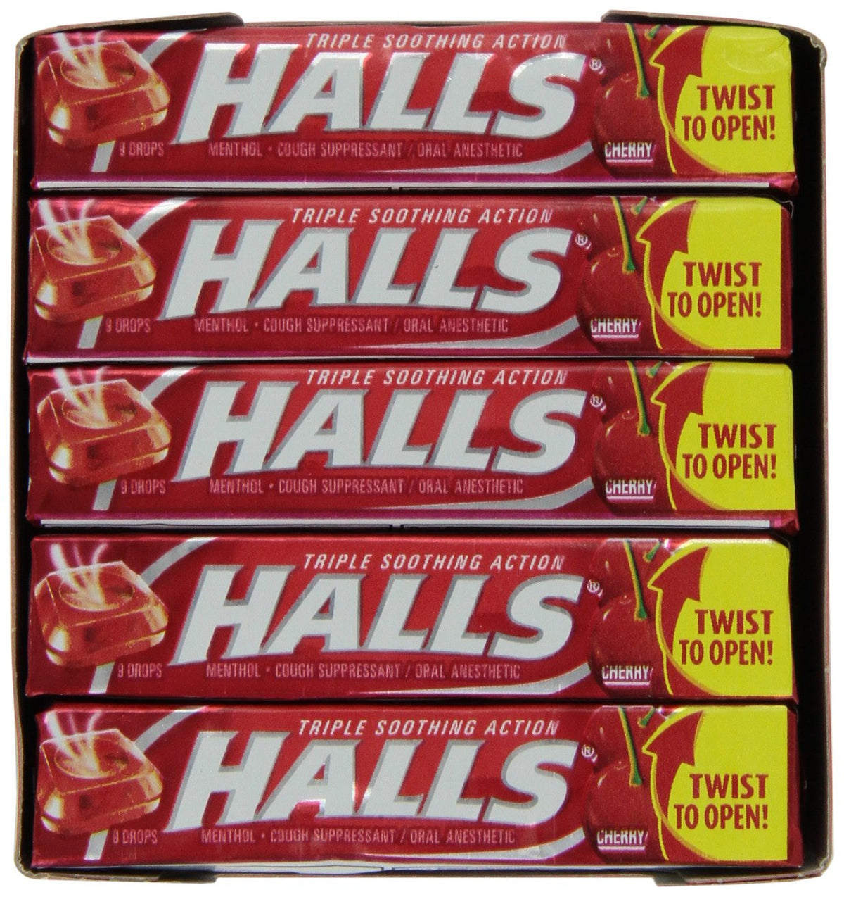 HALLS Cherry Cough Drops, 20-Count