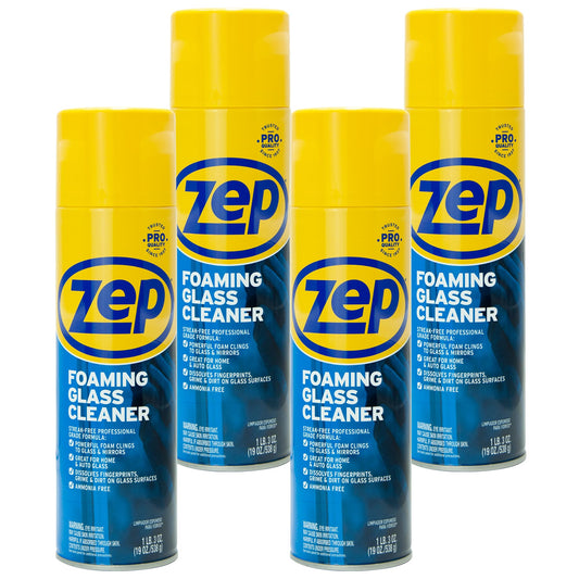 Zep Foaming Glass and Plexiglass Cleaner - 19 oz (Case of 4)