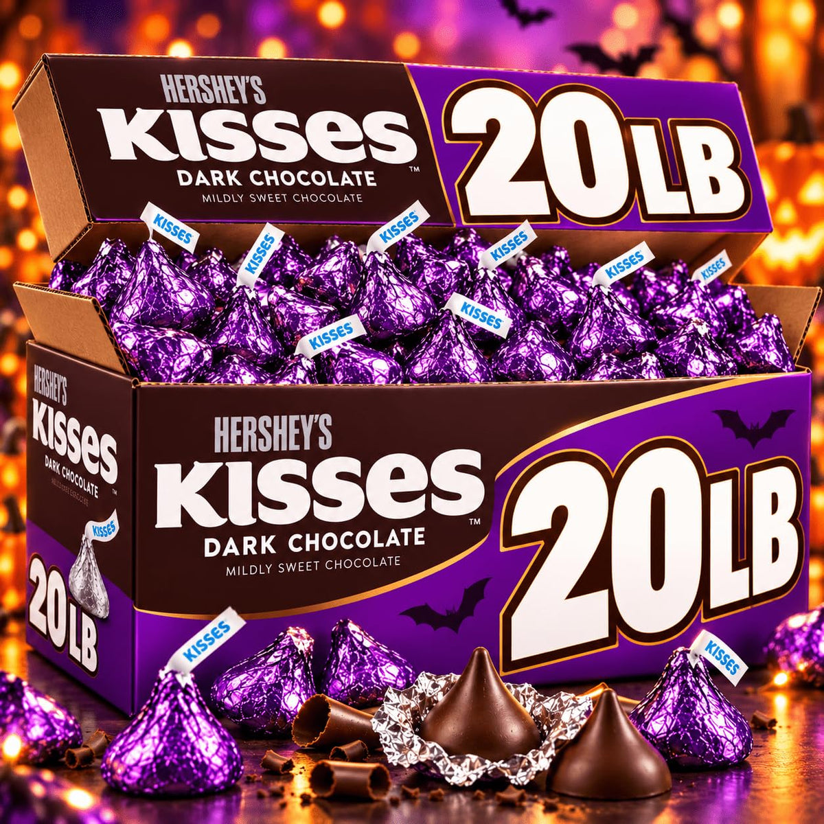 Hershey Dark Chocolate Kisses 20 lb Bulk