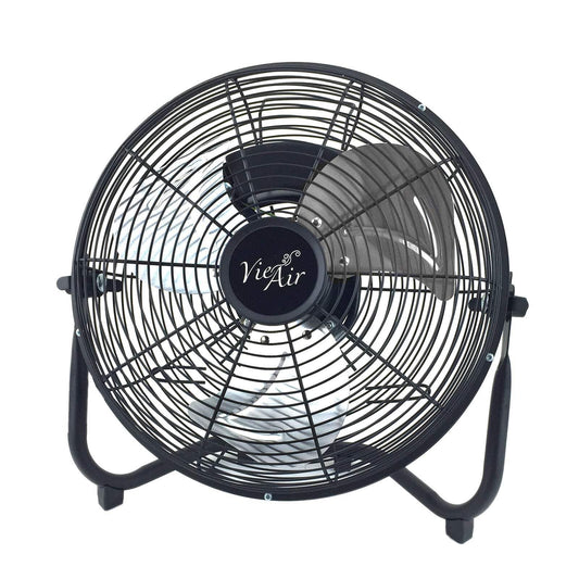 Vie Air 12 Inch Metal Floor Fan Black