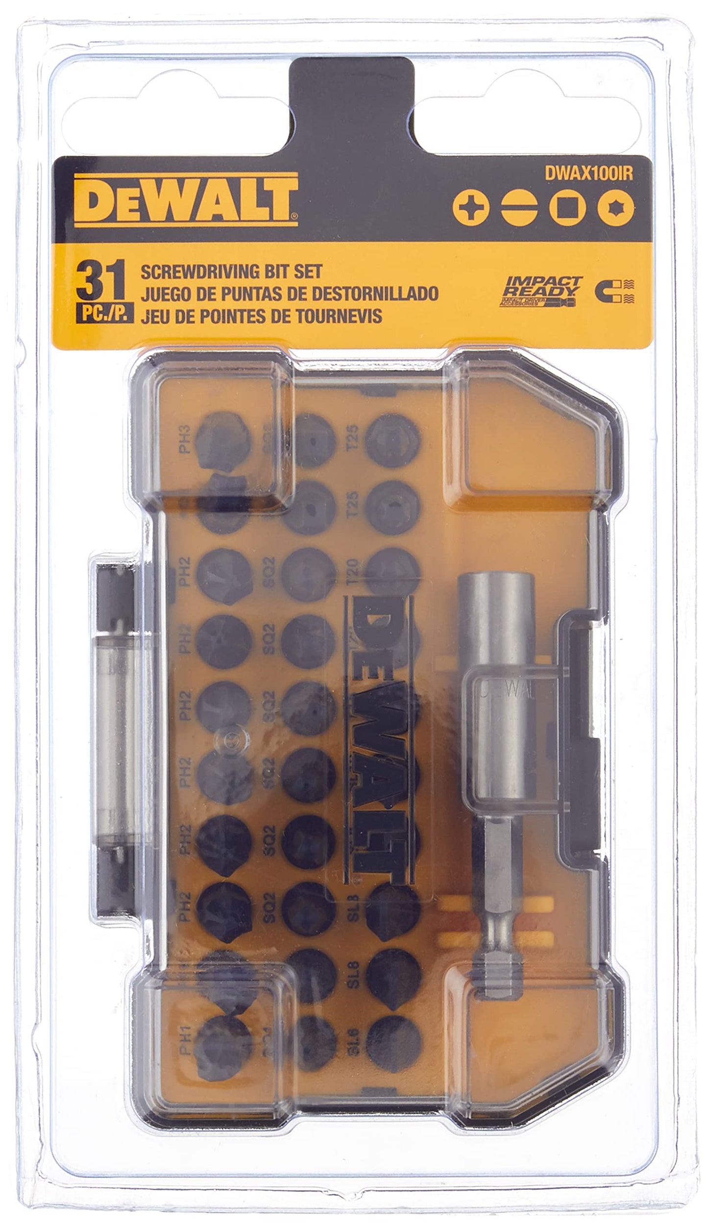 DEWALT DWAX100 Screwdriving Set 31-Piece