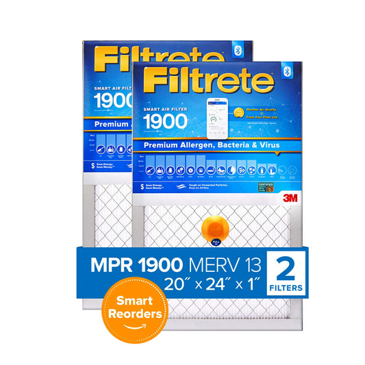 3M Filtrete Smart Air Filter 20x24x1 MPR 1900 2-Pack