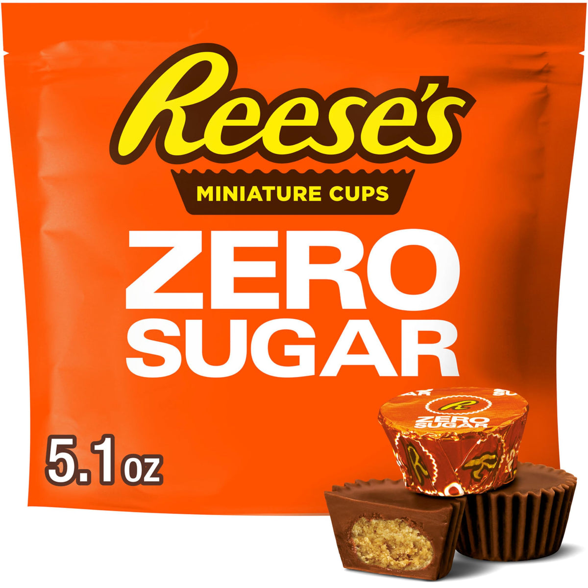 REESE'S Zero Sugar Miniatures Chocolate Peanut Butter Cups 5.1 oz