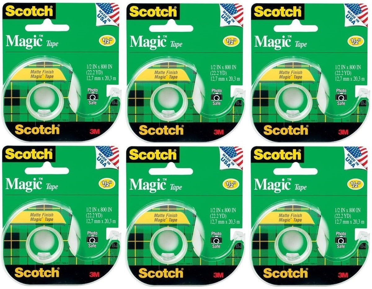 Scotch Magic Tape, 1/2-inch x 800-inch, 1 Dispenser/Pack, 144/Carton