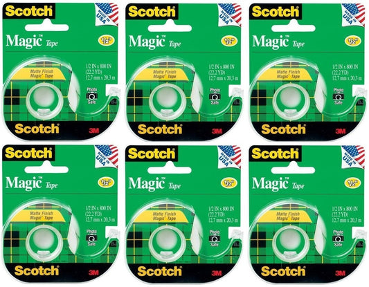 Scotch Magic Tape, 1/2-inch x 800-inch, 1 Dispenser/Pack, 144/Carton