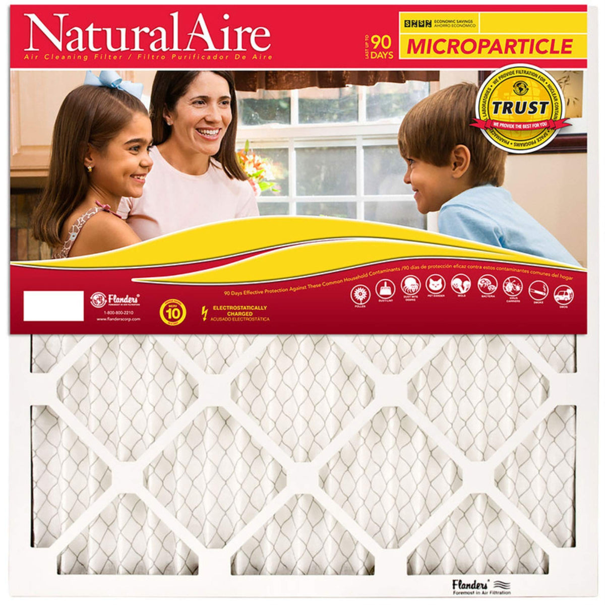 Flanders 85256.011625 16" x 25" x 1", Naturalaire Micro Particle Pleated Furnace Filter