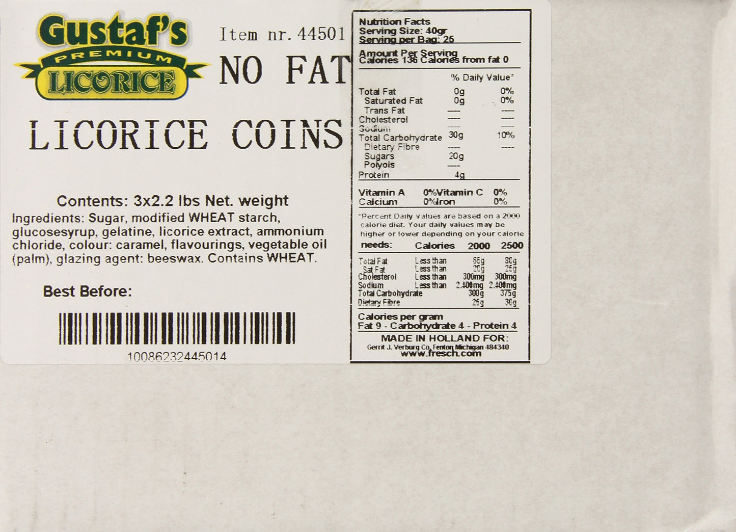 Gustafs Money Salt Licorice 2.2lb Bag